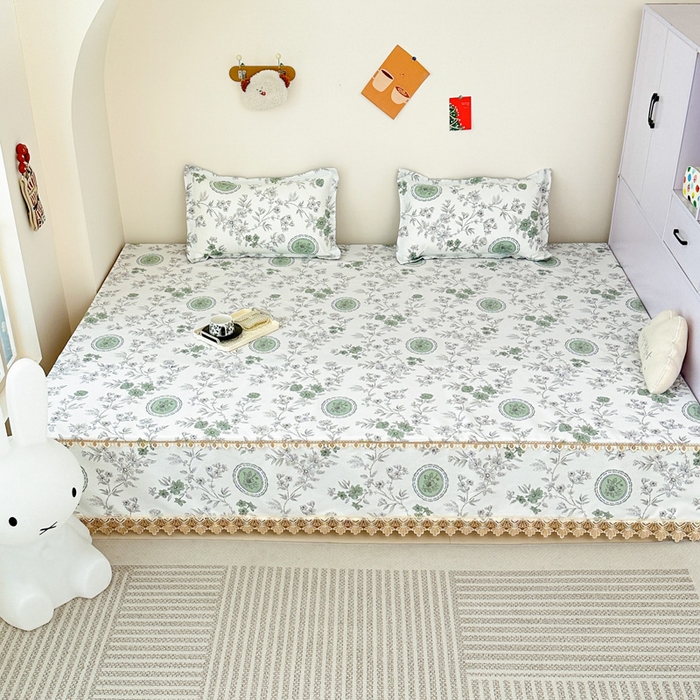 91家纺网 家纺一手货源 找家纺 手艺人家纺 2025新款亲肤舒适老粗布单层炕盖榻榻米炕垫 LDK08