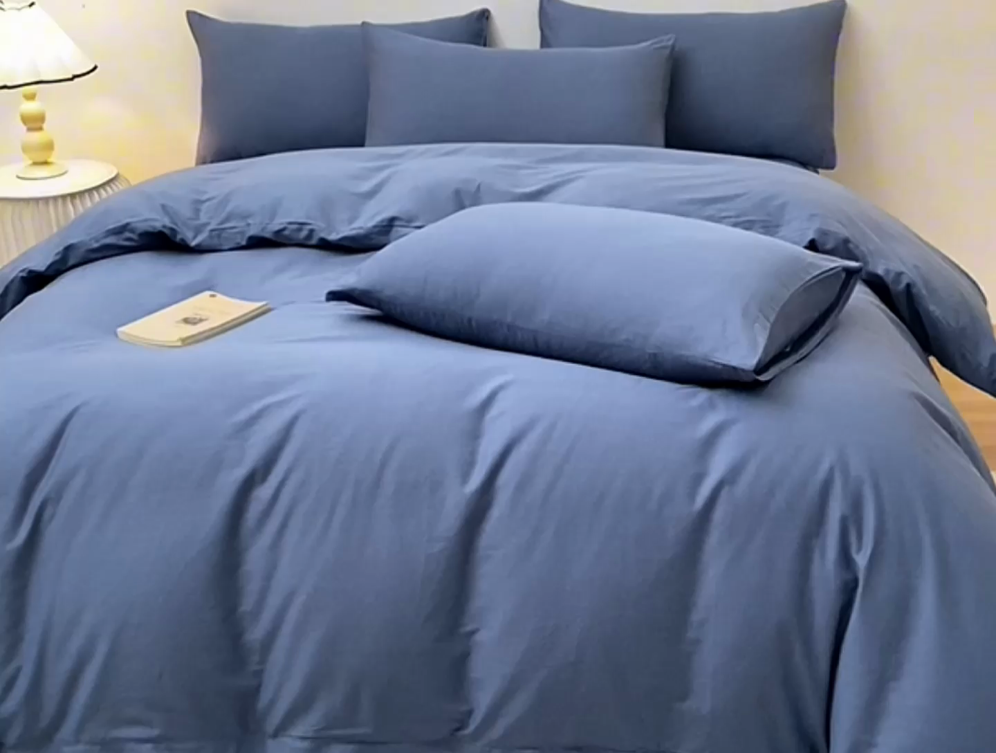 91家纺网 家纺一手货源 找家纺 （总）宇彬家纺 2025直播新款13374全棉母婴级简约轻奢小清新纯色四件套斜纹贡缎新疆长绒极简无印风系列