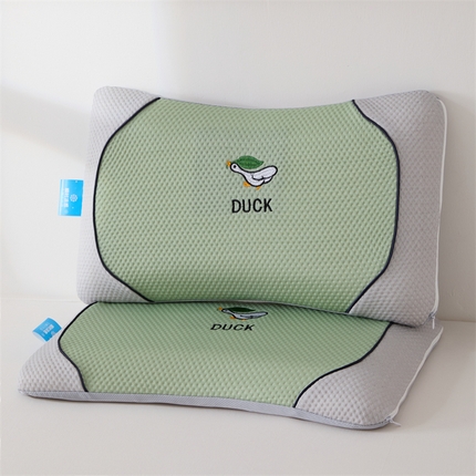 91家纺网 家纺一手货源 找家纺 织布人 2025新款记忆枕夏季凉感天鹅颈记忆枕头儿童学生成人零压记忆枕芯 凉感天鹅颈记忆枕-绿色【学生成人枕40*60cm 】