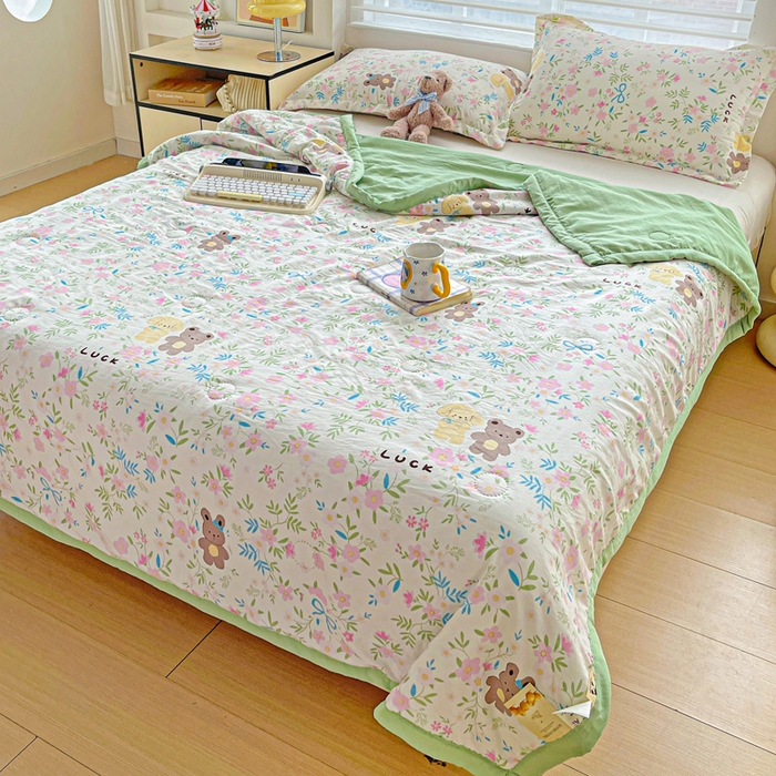 91家纺网 家纺一手货源 找家纺 富艺隆 2025新款水洗棉印花夏被 静谧