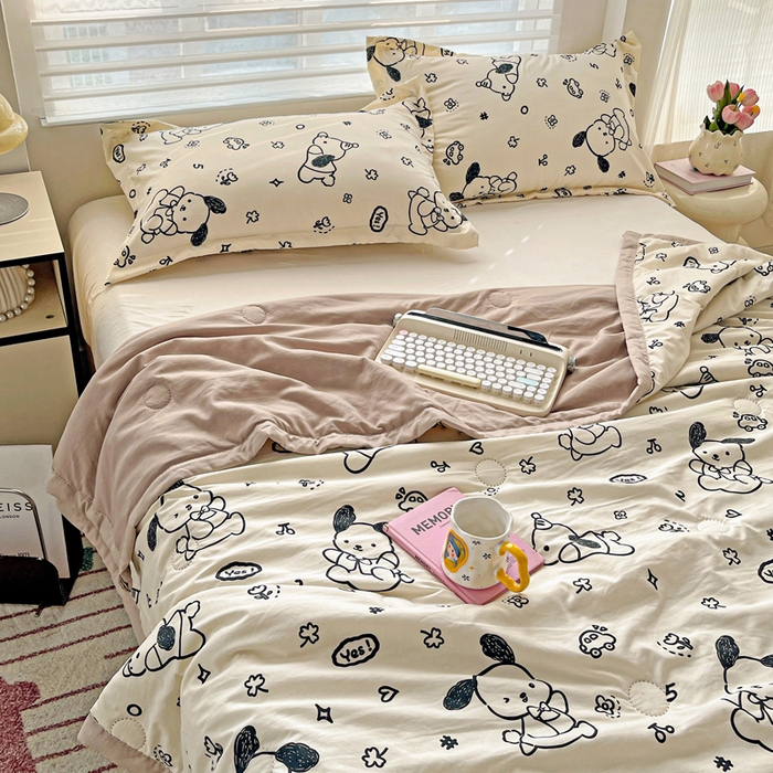 91家纺网 家纺一手货源 找家纺 富艺隆 2025新款水洗棉印花夏被 奶酪丸丸饼