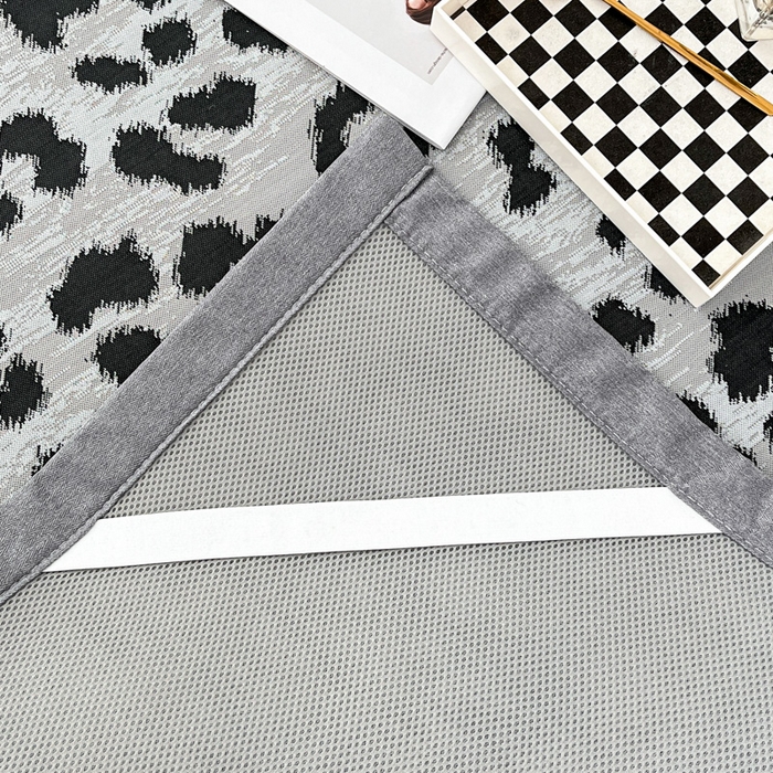 91家纺网 家纺一手货源 找家纺 子曰 2025新款高定版A类PE聚乙烯凉感凉席提花凉席 豹纹-灰