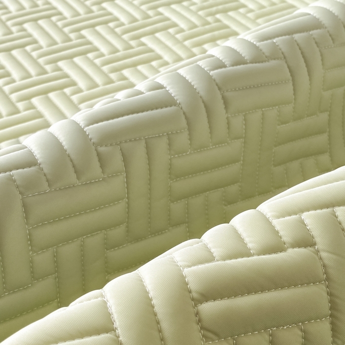 91家纺网 家纺一手货源 找家纺 欧邦 2025新款加厚纯色凉席四件套--夏被四件套 饼干花-果绿