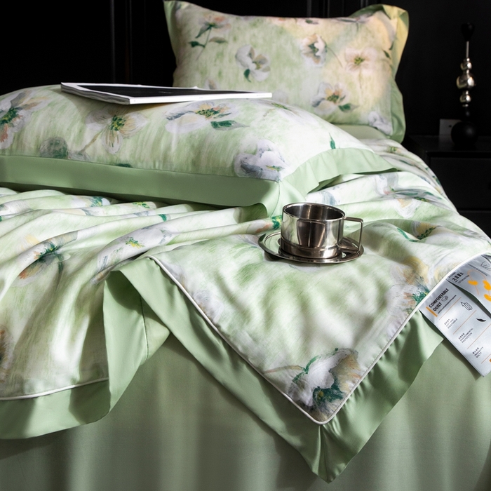 91家纺网 家纺一手货源 找家纺 （总）金喜 2025新款天丝夏被夏凉被薄被子套件数码印花夏被四件套