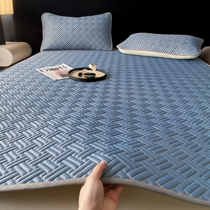 91家纺网 家纺一手货源 找家纺 （总）欧邦 2025新款加厚纯色凉席四件套--凉席三件套