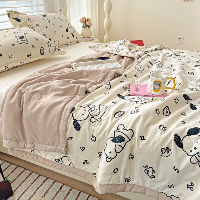 91家纺网 家纺一手货源 找家纺 富艺隆 2025新款水洗棉印花夏被 奶酪丸丸饼