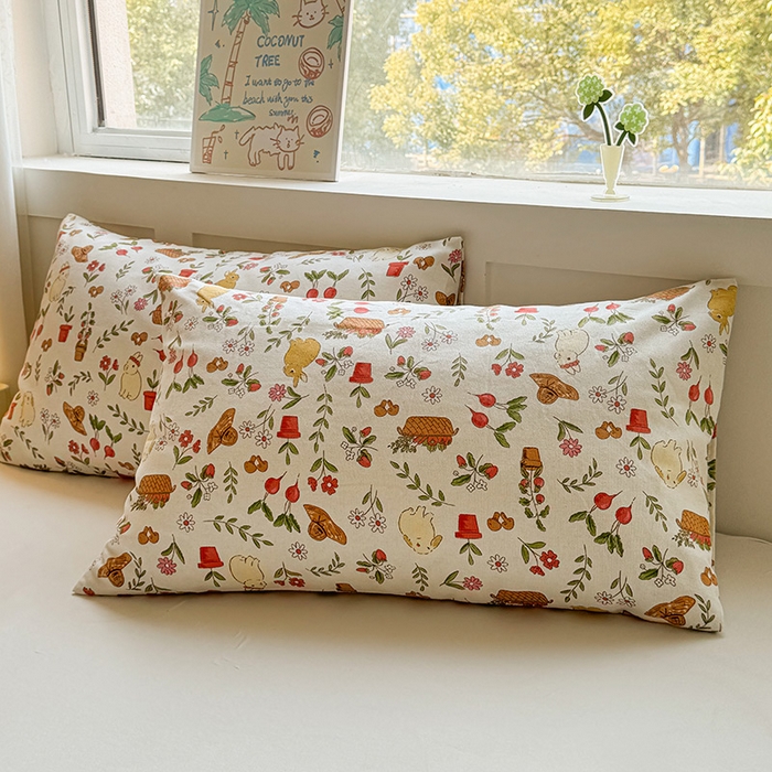 91家纺网 家纺一手货源 找家纺 晓时候 2025原棉老粗布床单凉席三件套软凉席子单床单 花丛兔