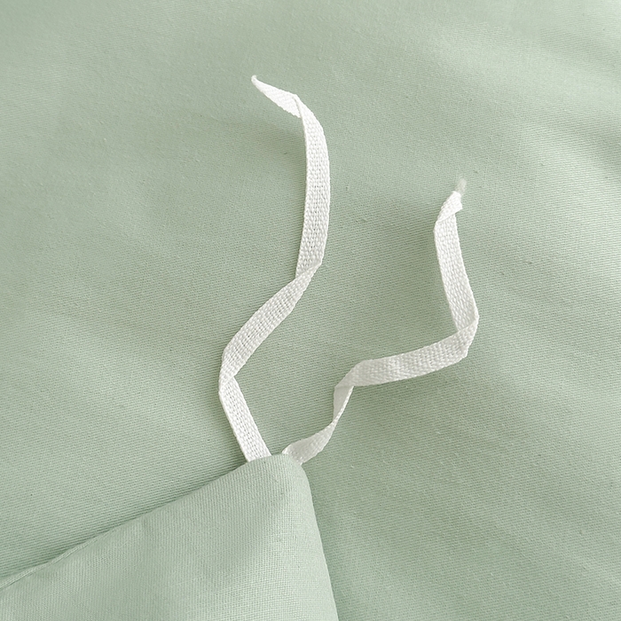 91家纺网 家纺一手货源 找家纺 宇彬家纺 2025新款直播热款13374全棉母婴级压线一字绣宽边枕套被套纯色滚边麻绳四件套贡缎新疆长绒 梦系列-炫彩绿