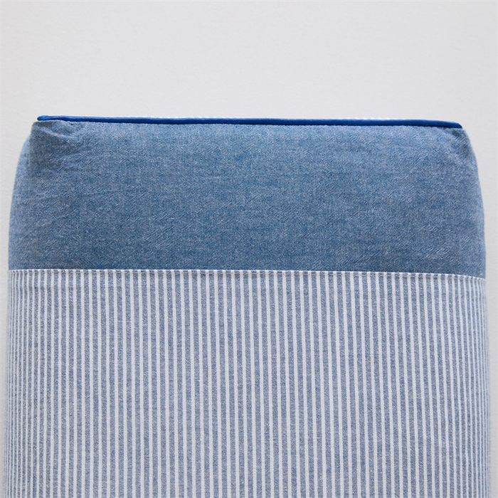 91家纺网 家纺一手货源 找家纺 大熊枕芯 2025新款水洗棉条纹荞麦枕 条纹宫廷-蓝20*50*8cm/只