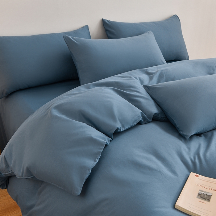 91家纺网 家纺一手货源 找家纺 （总）宇彬家纺 2025直播新款13374全棉母婴级简约轻奢小清新纯色四件套斜纹贡缎新疆长绒极简无印风系列