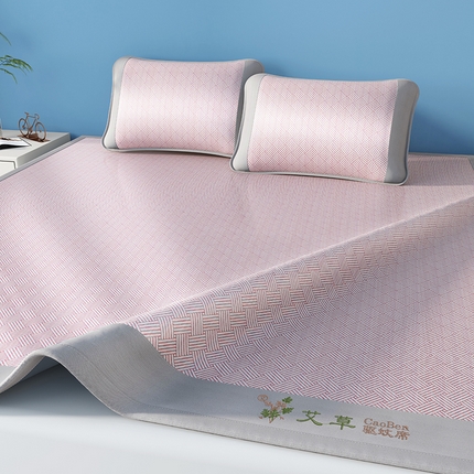 91家纺网 家纺一手货源 找家纺 （总）席之家 2025新款凉感艾草冰藤席凉席席子