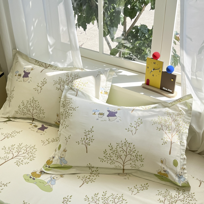 91家纺网 家纺一手货源 找家纺 菲梵家纺 2025春夏新品A类全棉喷气印花夏被 被子被芯 丛林兔