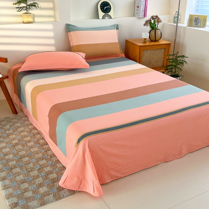 91家纺网 家纺一手货源 找家纺 金窝窝家纺 2025新款纯棉水洗棉四件套 巴黎彩格