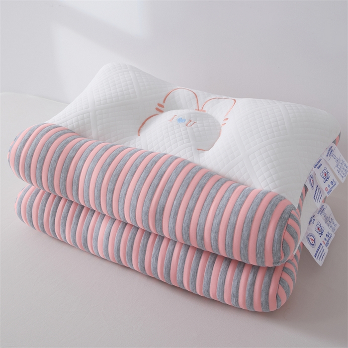 91家纺网 家纺一手货源 找家纺 大熊枕芯 2025新款刺绣款情侣枕 刺绣款情侣枕-粉中枕一只