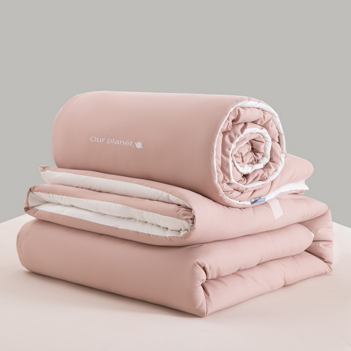 91家纺网 家纺一手货源 找家纺 龙图家纺 2025新款星球深睡被 卡其粉