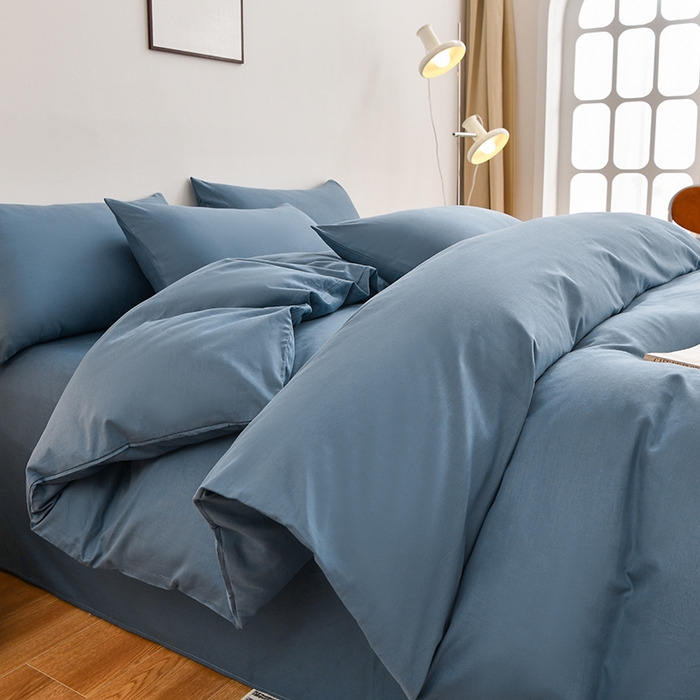 91家纺网 家纺一手货源 找家纺 （总）宇彬家纺 2025直播新款13374全棉母婴级简约轻奢小清新纯色四件套斜纹贡缎新疆长绒极简无印风系列