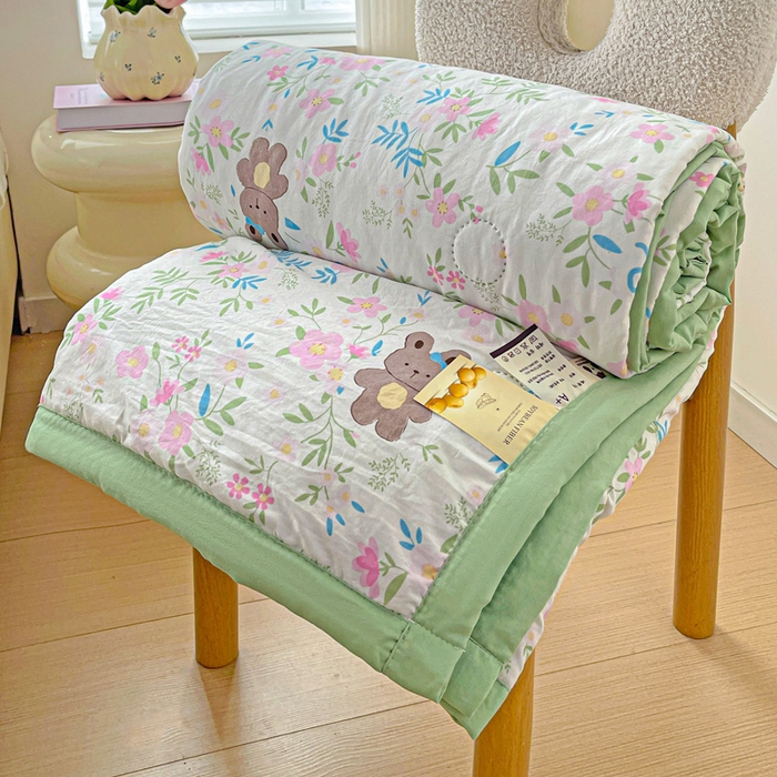 91家纺网 家纺一手货源 找家纺 富艺隆 2025新款水洗棉印花夏被 静谧