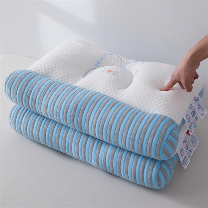 91家纺网 家纺一手货源 找家纺 大熊枕芯 2025新款刺绣款情侣枕 刺绣款情侣枕-蓝高枕一对