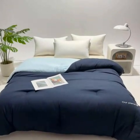 91家纺网 家纺一手货源 找家纺 龙图家纺 2025新款星球深睡被 远山蓝