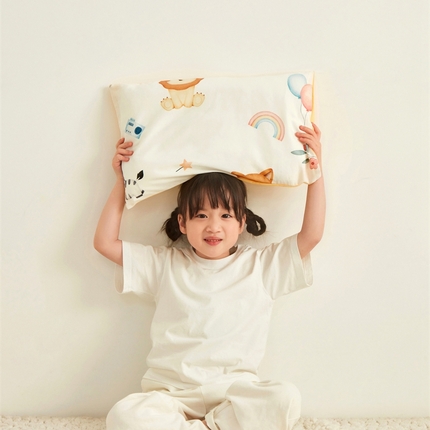 艾佳宝贝 2025新款A类全棉纯棉儿童单枕套多尺寸可拆式枕头 萌趣动物园