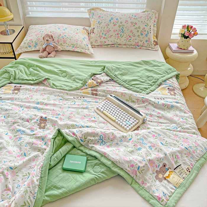 91家纺网 家纺一手货源 找家纺 富艺隆 2025新款水洗棉印花夏被 静谧