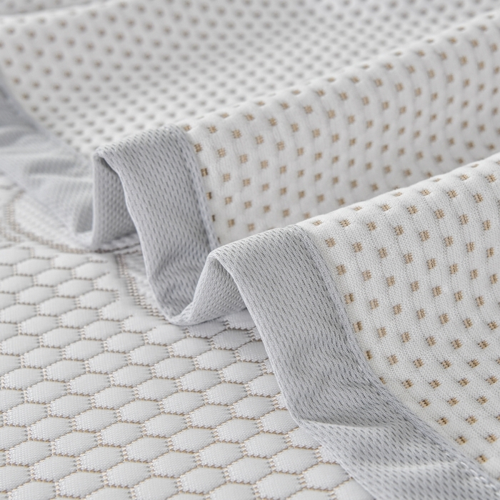 91家纺网 家纺一手货源 找家纺 品乐家纺  2025新款床裙款提花冰豆豆套件凉席席子 浅驼