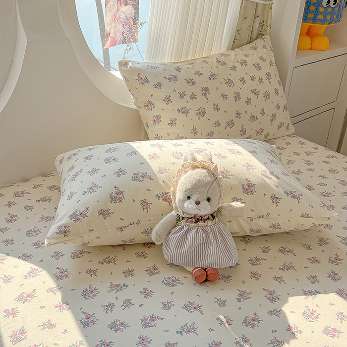 91家纺网 家纺一手货源 找家纺 眠帛家居 2025新款A类水洗皱皱纱印花床单 蔓蔓