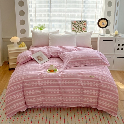 凯磊2025新款老粗布印花单品被套被套单件 甜纹悠居-粉