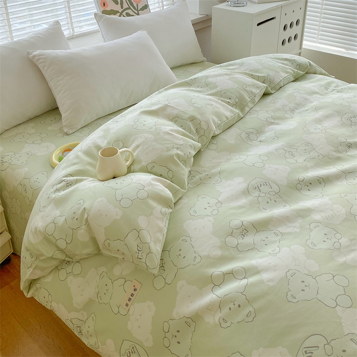 91家纺网 家纺一手货源 找家纺 凯磊2025新款老粗布印花单品被套被套单件 萌熊悠眠