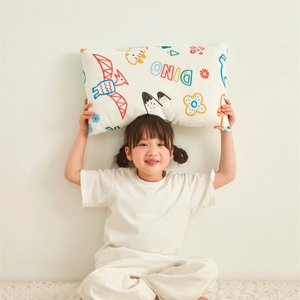 艾佳宝贝 2025新款A类全棉纯棉儿童单枕套多尺寸可拆式枕头 好多恐龙