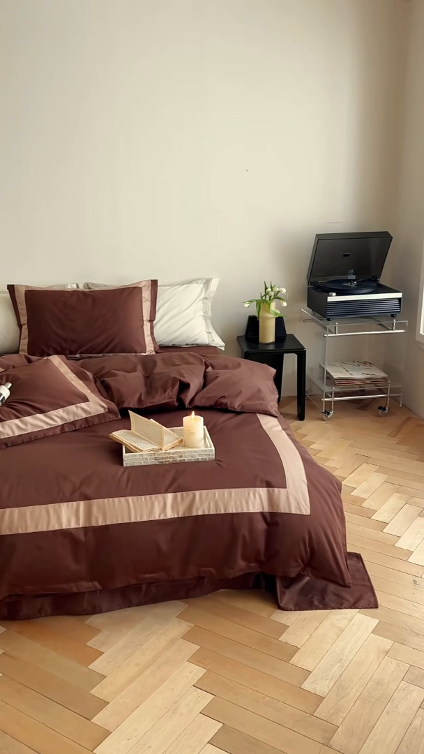 91家纺网 家纺一手货源 找家纺 （总）华超针织2025新款全棉长绒棉贡缎贴边四件套