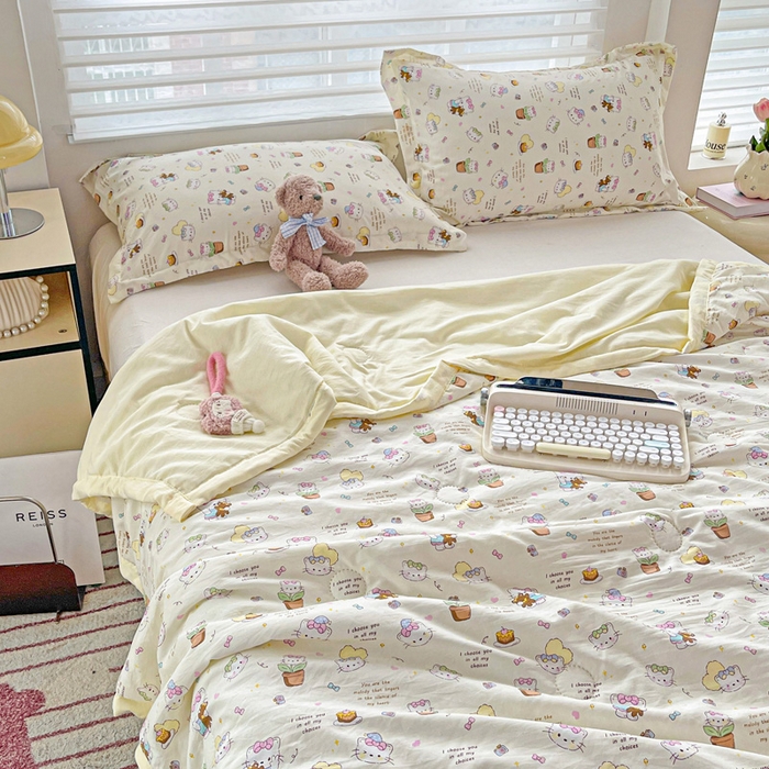 91家纺网 家纺一手货源 找家纺 富艺隆 2025新款水洗棉印花夏被 小豆喵