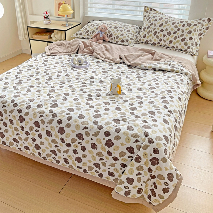 91家纺网 家纺一手货源 找家纺 富艺隆 2025新款水洗棉印花夏被 萌萌狗