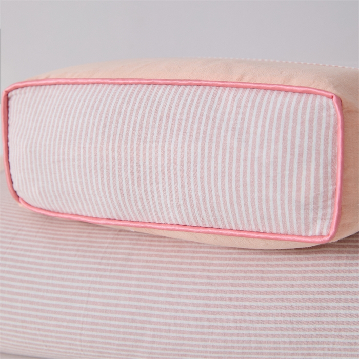 91家纺网 家纺一手货源 找家纺 大熊枕芯 2025新款水洗棉条纹荞麦枕 条纹宫廷-玉20*50*8cm/只