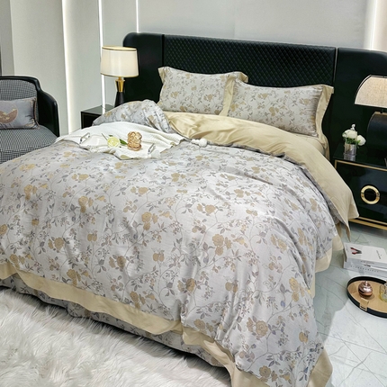 91家纺网 家纺一手货源 找家纺 博尔菲 2025新款天丝棉四件套天丝四件套轻奢风四件套 自然光辉