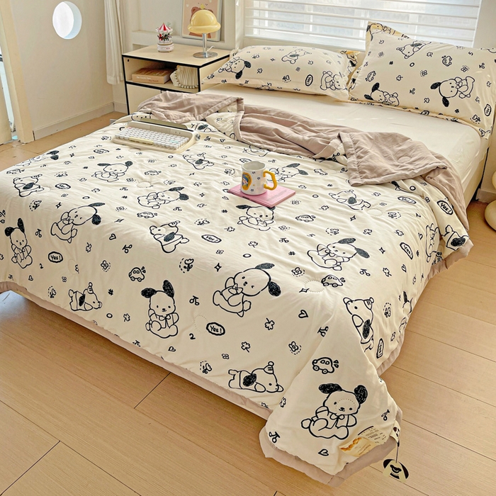 91家纺网 家纺一手货源 找家纺 富艺隆 2025新款水洗棉印花夏被 奶酪丸丸饼