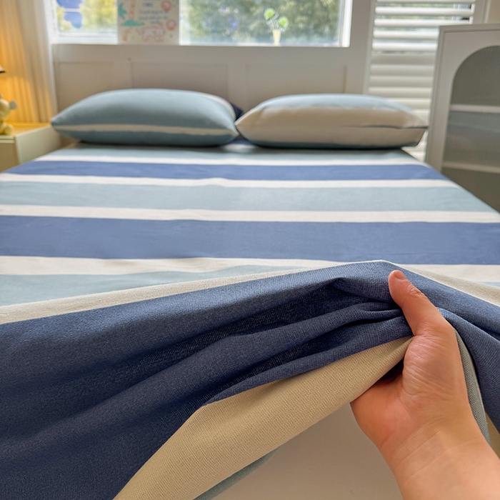 91家纺网 家纺一手货源 找家纺 晓时候 2025原棉老粗布床单凉席三件套软凉席子单床单 简语