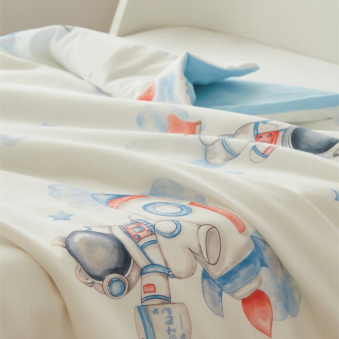 91家纺网 家纺一手货源 找家纺 艾佳宝贝 2025新款A类全棉纯棉儿童单枕套多尺寸可拆式枕头 航天员