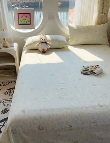 91家纺网 家纺一手货源 找家纺 （总）眠帛家居 2025新款A类水洗皱皱纱印花床单