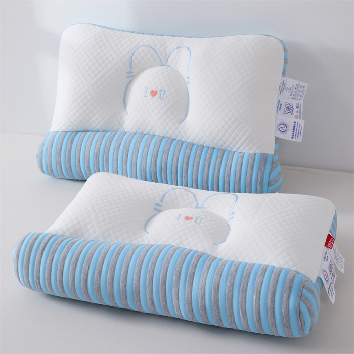 91家纺网 家纺一手货源 找家纺 大熊枕芯 2025新款刺绣款情侣枕 刺绣款情侣枕-蓝中枕一只