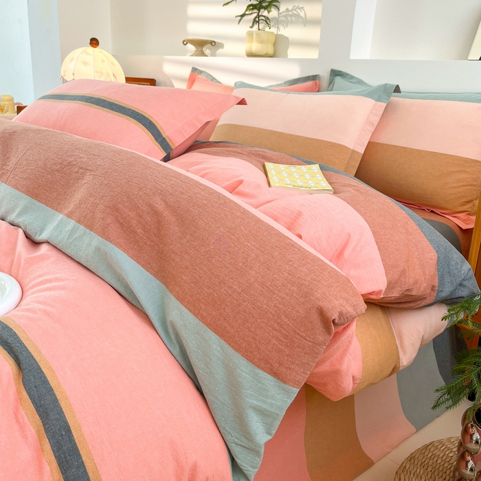 91家纺网 家纺一手货源 找家纺 金窝窝家纺 2025新款纯棉水洗棉四件套 巴黎彩格