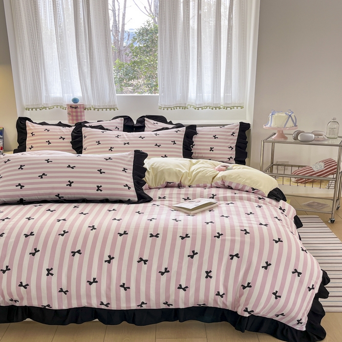 91家纺网 家纺一手货源 找家纺 （总）2025水洗棉花边四件套_9067