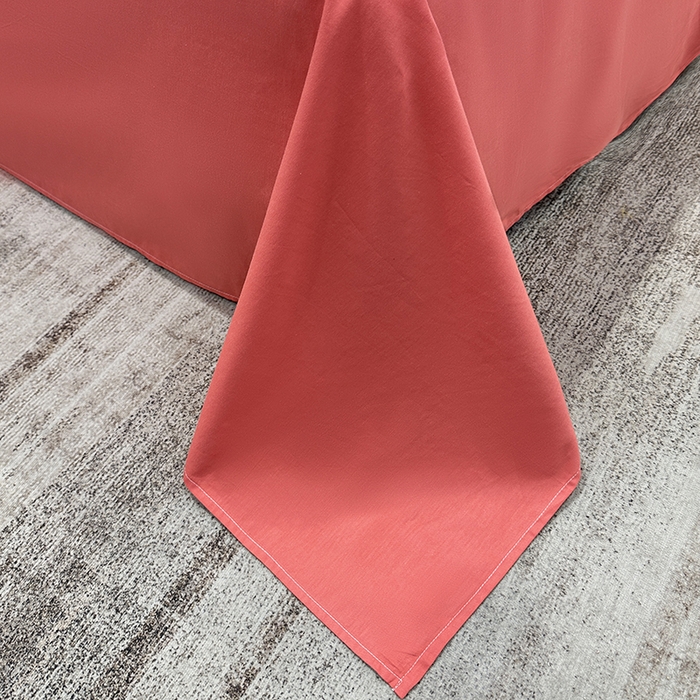 91家纺网 家纺一手货源 找家纺 宇彬家纺 2025新款直播热款13374全棉母婴级压线一字绣宽边枕套被套纯色滚边麻绳四件套贡缎新疆长绒 梦系列-宝石红