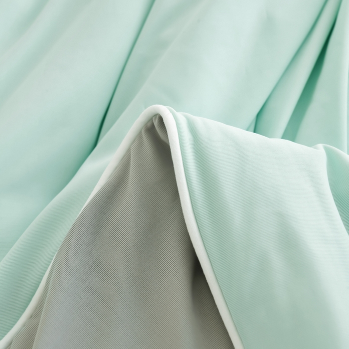 91家纺网 家纺一手货源 找家纺 圣尔雅2025新款A类高克重锦纶氨纶黑科技凉感夏被冰激凌空调被夏凉被 薄荷绿+灰