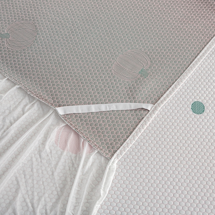 91家纺网 家纺一手货源 找家纺 春寻家纺 2025新款凉豆豆冰丝凉席席子-床裙款 南瓜