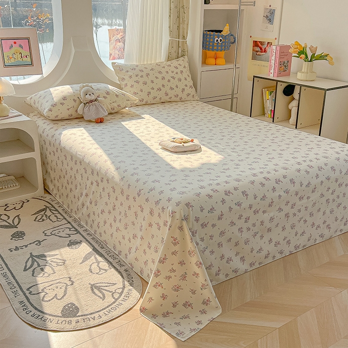 91家纺网 家纺一手货源 找家纺 眠帛家居 2025新款A类水洗皱皱纱印花床单 蔓蔓