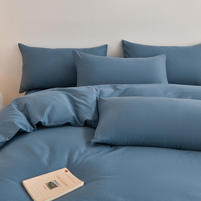 91家纺网 家纺一手货源 找家纺 （总）宇彬家纺 2025直播新款13374全棉母婴级简约轻奢小清新纯色四件套斜纹贡缎新疆长绒极简无印风系列