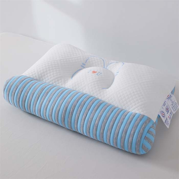 91家纺网 家纺一手货源 找家纺 大熊枕芯 2025新款刺绣款情侣枕 刺绣款情侣枕-蓝低枕一对