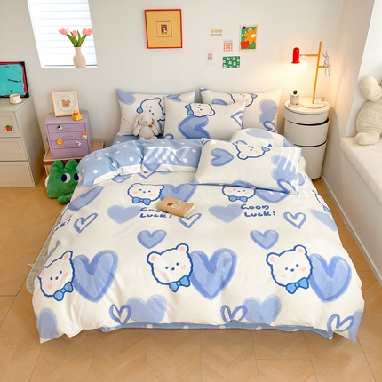 91家纺网 家纺一手货源 找家纺 （总）吉象家纺13070全棉四件套纯棉四件套直播小清新男孩女