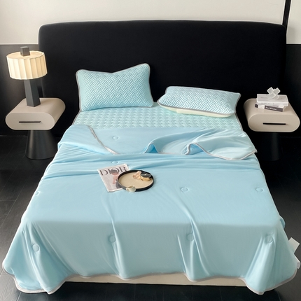 91家纺网 家纺一手货源 找家纺 （总）欧邦 2025新款加厚纯色凉席四件套--夏被四件套